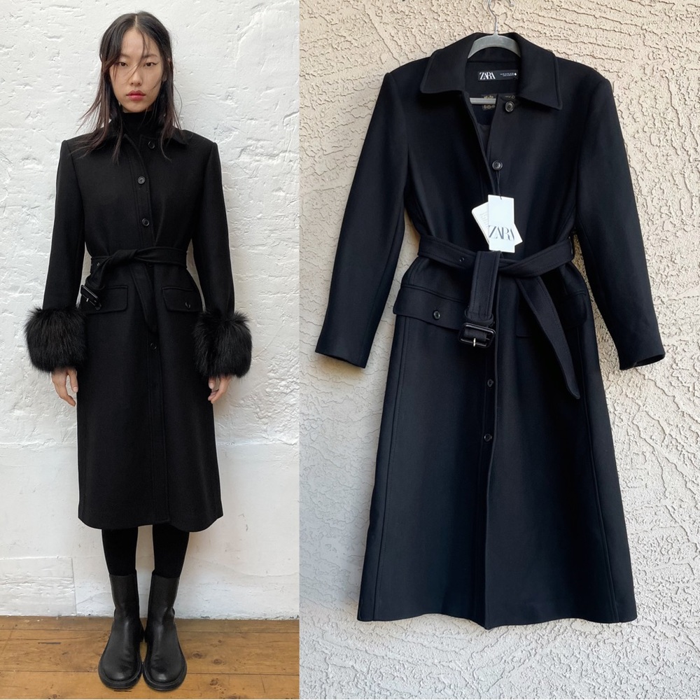 Zara Black Trench Coat - Picture 4 of 11